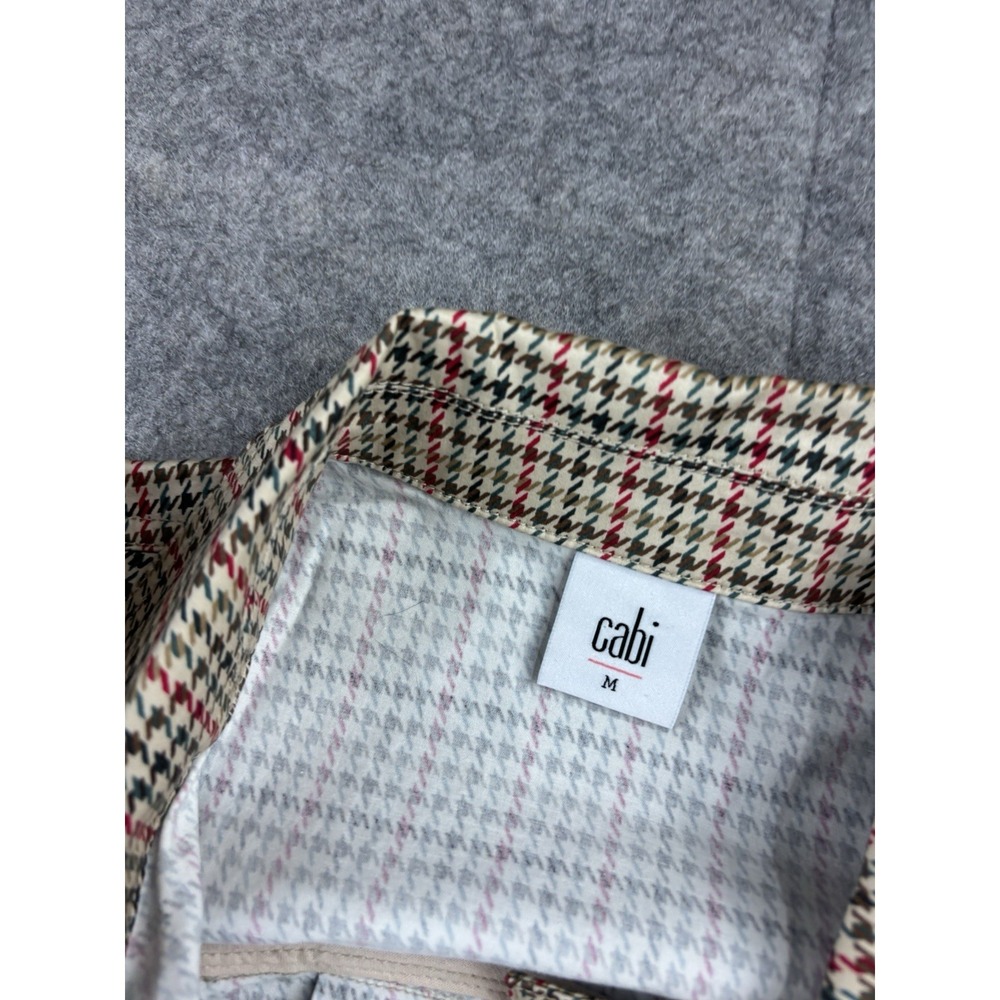 CAbi Sherlock Houndstooth Belted Trench Jacket Womens M Academia Gossip Girl Y2K - Picture 7 of 7